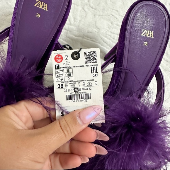 feathered high heel sandals